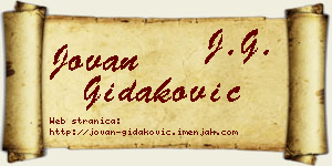 Jovan Gidaković vizit kartica